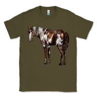 Army Green Mustang Horse Classic Tee - LillyAllenDesigns