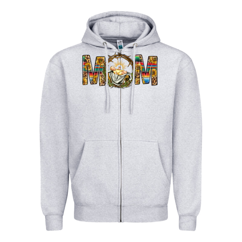 Western Mom With Baby Jesus Zipper Hoodie by BundleAndBundleShop | Teevron