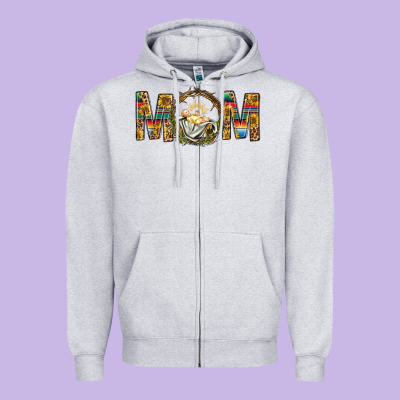 Western Mom With Baby Jesus Zipper Hoodie Designed By Bundleandbundleshop