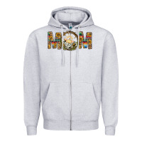 Heather Grey Western Mom With Baby Jesus Zipper Hoodie - BundleAndBundleShop