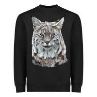 Black Bobcat Head Heavyweight Sweatshirt - LillyAllenDesigns