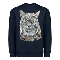 Navy Bobcat Head Heavyweight Sweatshirt - LillyAllenDesigns