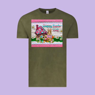 Happy Easter Y'all  Rabbit Vintage Tee Designed By Barkaloodesign