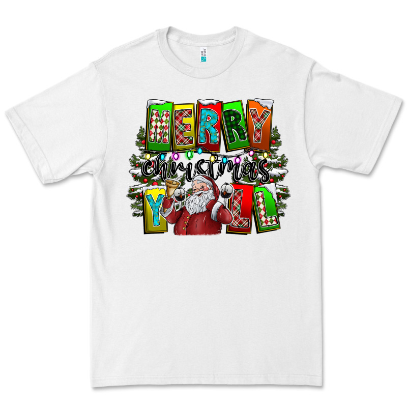 Merry Christmas Yall Premium Tee by CowhideDigitalArt | Teevron