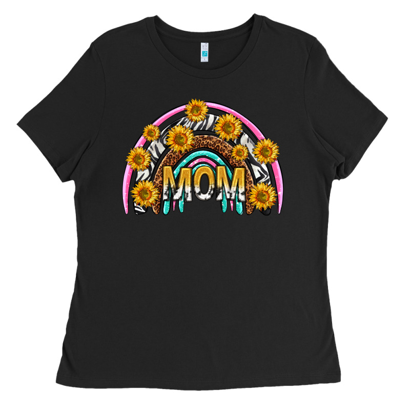 Mom With Sunflower Rainbow Mothers Day Ladies Tee by texasbilliewilder | Teevron