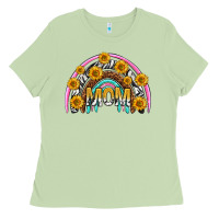 Matcha mom with sunflower rainbow mothers day Ladies Tee - texasbilliewilder