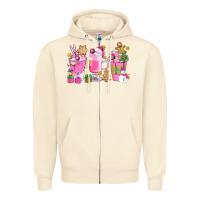 Sandshell Pink Christmas Coffee Cups Bbs Zipper Hoodie - BundleAndBundleShop