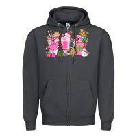 Smoke Pink Christmas Coffee Cups Bbs Zipper Hoodie - BundleAndBundleShop