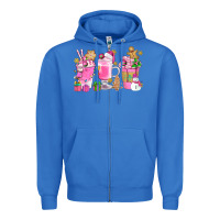 True Royal Pink Christmas Coffee Cups Bbs Zipper Hoodie - BundleAndBundleShop