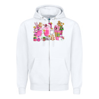 White Pink Christmas Coffee Cups Bbs Zipper Hoodie - BundleAndBundleShop