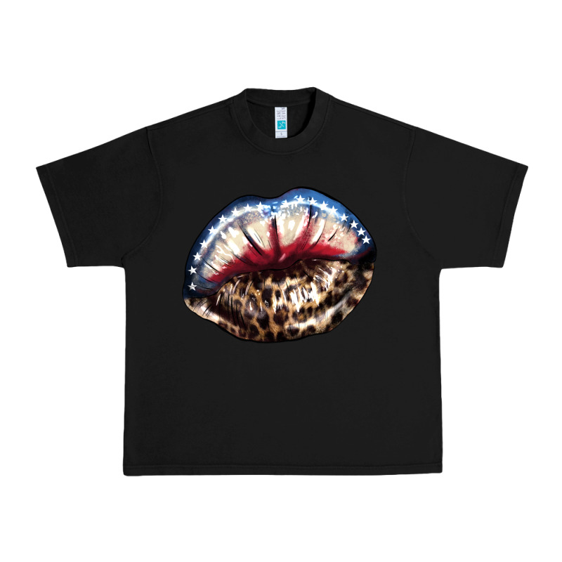 American Lips Leopard Urban Heavy Tee by NancyCooperArtShop | Teevron