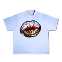 Grape Ice American lips leopard Urban Heavy Tee - NancyCooperArtShop