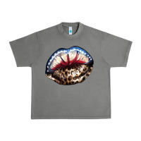 Tornado American lips leopard Urban Heavy Tee - NancyCooperArtShop
