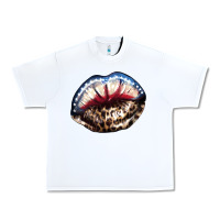 White American lips leopard Urban Heavy Tee - NancyCooperArtShop