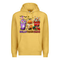 Antique Gold hallothanksmas coffee cups Premium Hoodie - texasbilliewilder