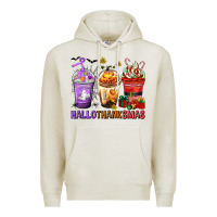 Oatmeal Heather hallothanksmas coffee cups Premium Hoodie - texasbilliewilder