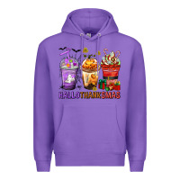Purple hallothanksmas coffee cups Premium Hoodie - texasbilliewilder
