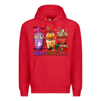 Red hallothanksmas coffee cups Premium Hoodie - texasbilliewilder