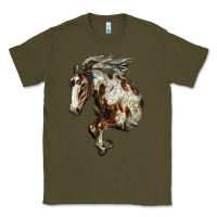 Army Green Mustang Horse Classic Tee - LillyAllenDesigns