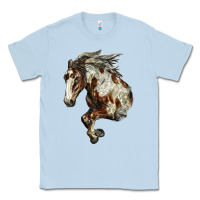 Dusty Blue Mustang Horse Classic Tee - LillyAllenDesigns
