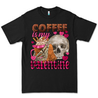 Black coffee is my valentine skull Premium Tee - FaDigitalArtStudio