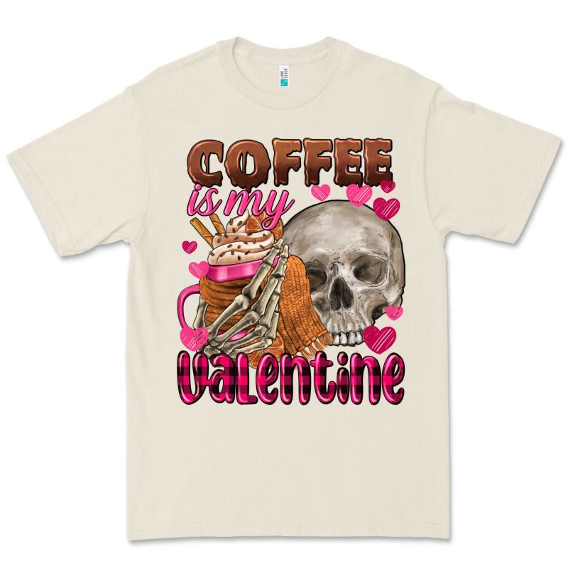 Coffee Is My Valentine Skull Premium Tee by FaDigitalArtStudio | Teevron