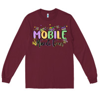 Burgundy mobile mardi gras Long Sleeve Tee - MaliasSmallBusiness