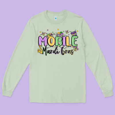 Mobile Mardi Gras Long Sleeve Tee Designed By Maliassmallbusiness
