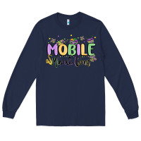 Navy mobile mardi gras Long Sleeve Tee - MaliasSmallBusiness