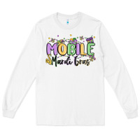 White mobile mardi gras Long Sleeve Tee - MaliasSmallBusiness