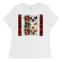 White ho ho ho christmas cow Ladies Tee - RanaPortraitStore