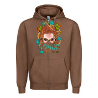 Chestnut Western Rodeo Girl Braid Red Hair Zipper Hoodie - BundleAndBundleShop