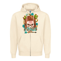 Sandshell Western Rodeo Girl Braid Red Hair Zipper Hoodie - BundleAndBundleShop