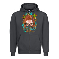 Smoke Western Rodeo Girl Braid Red Hair Zipper Hoodie - BundleAndBundleShop