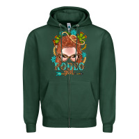 Western Rodeo Girl Braid Red Hair Zipper Hoodie | Teevron