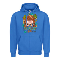 True Royal Western Rodeo Girl Braid Red Hair Zipper Hoodie - BundleAndBundleShop