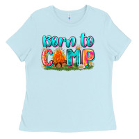 Baby Blue born to camp Ladies Tee - Zillion Design Studio