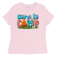 Bubblegum Pink born to camp Ladies Tee - Zillion Design Studio
