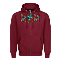 Burgundy Western Mom With Cross Zipper Hoodie - BundleAndBundleShop