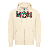 Sandshell Western Mom With Cross Zipper Hoodie - BundleAndBundleShop