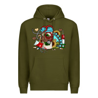Army Green Christmas sunflower gemstone nurse Premium Hoodie - JahusDesignShop
