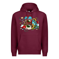Burgundy Christmas sunflower gemstone nurse Premium Hoodie - JahusDesignShop