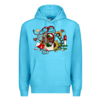 Ocean Blue Christmas sunflower gemstone nurse Premium Hoodie - JahusDesignShop