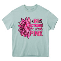 Arona In October We Wear Pink Sunflower Heavy Core Tee - texasbilliewilder