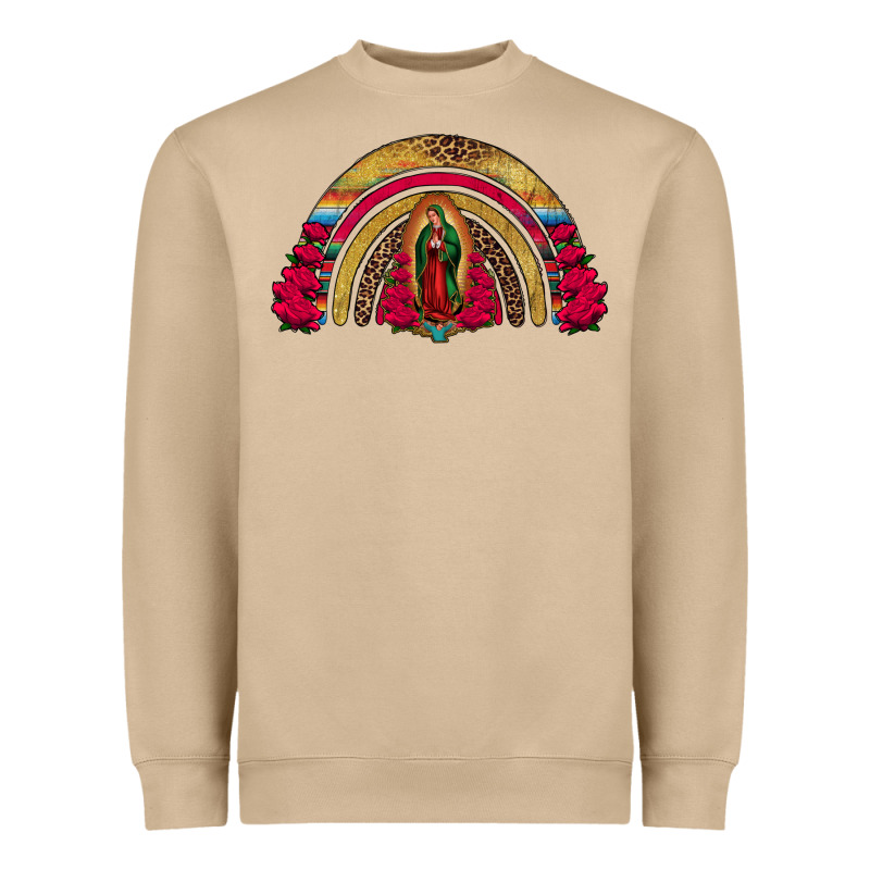 Lady Of Guadalupe Rainbow Heavyweight Sweatshirt by Jasminsmagicworld | Teevron