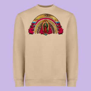 Lady Of Guadalupe Rainbow Heavyweight Sweatshirt Designed By Jasminsmagicworld
