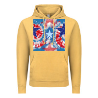 Vintage Mustard patriotic tie dye stars Vintage Hoodie - BundleAndBundleShop