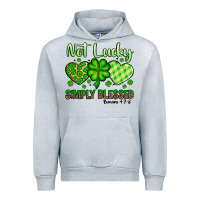 Heather Grey St. Patrick's Not lucky simply blessed Urban Hoodie - OliviaCreatesArt