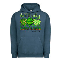 Pigment Midnight Navy St. Patrick's Not lucky simply blessed Urban Hoodie - OliviaCreatesArt