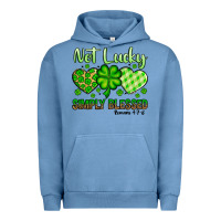 Pigment Pebble Blue St. Patrick's Not lucky simply blessed Urban Hoodie - OliviaCreatesArt